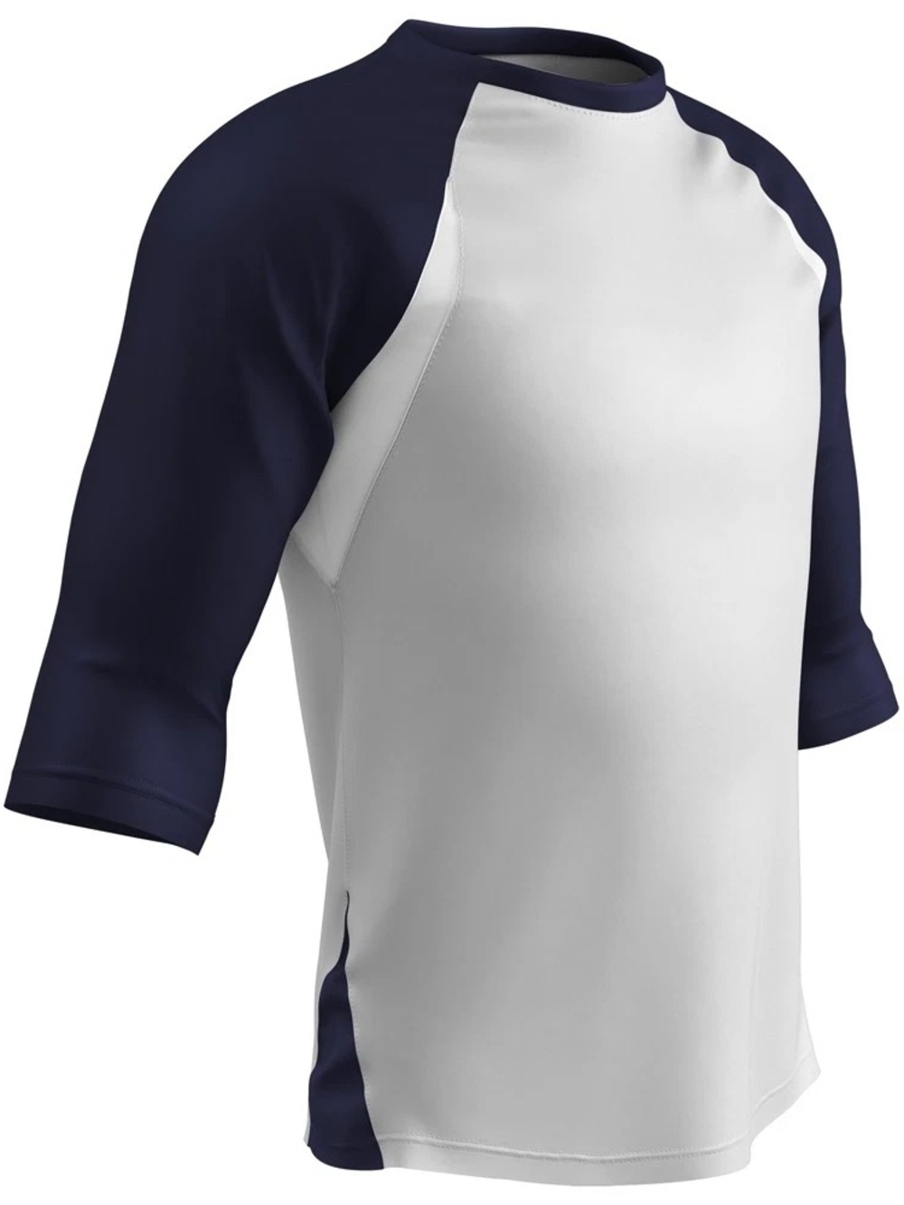 Kids White and Navy Raglan Sleeve Baseball Shirt